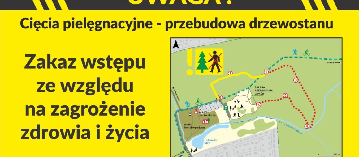 Utrudnienia na szlakach - prace leśne na ścieżce "Do Lipkowskiej Wody"