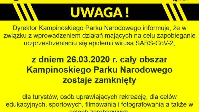 Kampinoski Park Narodowy zamknięty dla turystów ..