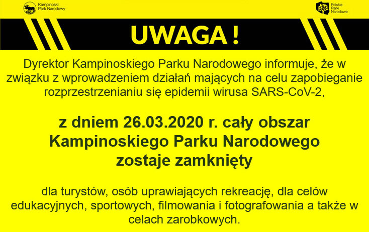 Kampinoski Park Narodowy zamknięty dla turystów ..